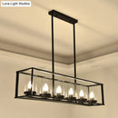GobekUsa Classic Black Island Pendant Lights for Dining Room with Clear Glass Shade (5/6 Lights)