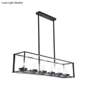 GobekUsa Classic Black Island Pendant Lights for Dining Room with Clear Glass Shade (5/6 Lights)