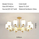 GobekUsa Glass Chandelier: Nordic Modern LED Hanging Light for Living Room and Bedroom