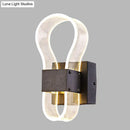 GobekUsa Modern Cuboid Metal LED Wall Lamp with Arc Ring Acrylic Shade in Black – White/Warm Light