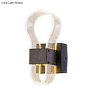 GobekUsa Modern Cuboid Metal LED Wall Lamp with Arc Ring Acrylic Shade in Black – White/Warm Light