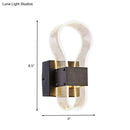GobekUsa Modern Cuboid Metal LED Wall Lamp with Arc Ring Acrylic Shade in Black – White/Warm Light