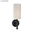 GobekUsa Modern Black Wall Sconce Light with White Glass Shade - 1 Head Cylindrical Fixture