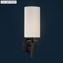 GobekUsa Modern Black Wall Sconce Light with White Glass Shade - 1 Head Cylindrical Fixture