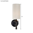 GobekUsa Modern Black Wall Sconce Light with White Glass Shade - 1 Head Cylindrical Fixture