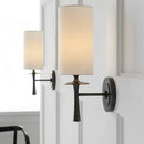 GobekUsa Modern Black Wall Sconce Light with White Glass Shade - 1 Head Cylindrical Fixture