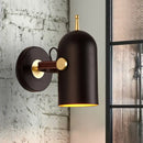 GobekUsa Rotatable Modern Black Wall Lamp for Office Corridor - Cup Shade, Metallic Finish