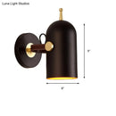 GobekUsa Rotatable Modern Black Wall Lamp for Office Corridor - Cup Shade, Metallic Finish