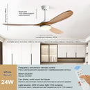 GobekUsa 52 Inch Wood Blade Ceiling Fan with Remote Control and Lights