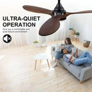 GobekUsa 52 Inch Wood Blade Ceiling Fan with Remote Control and Lights