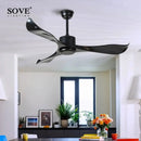 GobekUsa 52" DC Remote Control Plastic Blade Ceiling Fan (No Lights)