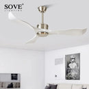 GobekUsa 52" DC Remote Control Plastic Blade Ceiling Fan (No Lights)
