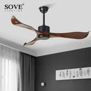 GobekUsa 52" DC Remote Control Plastic Blade Ceiling Fan (No Lights)