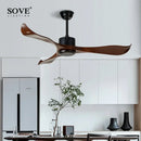 GobekUsa 52" DC Remote Control Plastic Blade Ceiling Fan (No Lights)