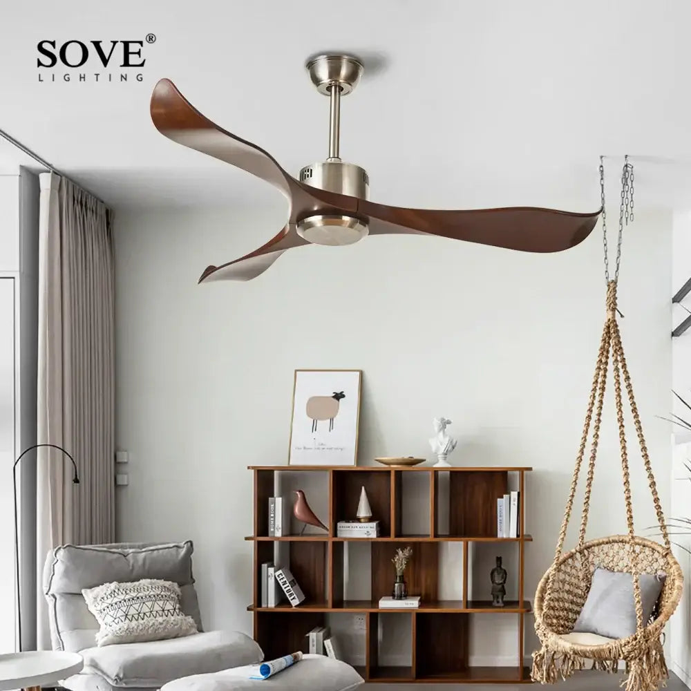 GobekUsa 52" DC Remote Control Plastic Blade Ceiling Fan (No Lights), photo 2 of 8