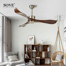 GobekUsa 52" DC Remote Control Plastic Blade Ceiling Fan (No Lights)