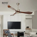 GobekUsa 52" DC Remote Control Plastic Blade Ceiling Fan (No Lights)