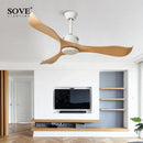 GobekUsa 52" DC Remote Control Plastic Blade Ceiling Fan (No Lights)