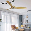 GobekUsa 60" Solid Wood DC Ceiling Fan Without Light & Remote Control