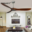 GobekUsa 60" Solid Wood DC Ceiling Fan Without Light & Remote Control