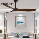 GobekUsa 60" Solid Wood DC Ceiling Fan Without Light & Remote Control