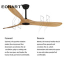GobekUsa 60" Solid Wood DC Ceiling Fan Without Light & Remote Control