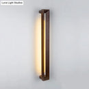 GobekUsa Stylish Asian Wooden LED Wall Sconce in Dark Brown - Ideal for Study Room & Bathroom Lighting