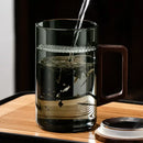 Modern dark green glass tea cup set with wooden handle dining room by Decorbites