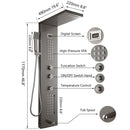GobekUsa Dark Grey Shower Column with Massage System and Tub Spout