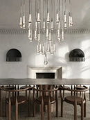 GobekUsa Crystal Water-drop Ceiling Chandelier, Elegant Dining Room Décor.