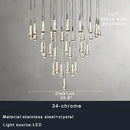 GobekUsa Crystal Water-drop Ceiling Chandelier, Elegant Dining Room Décor.