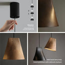 GobekUsa Adjustable Wooden Chandelier for Dining, Living Room & Staircase