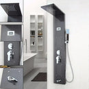 GobekUsa Dark Nickel Shower Panel with Hand shower, Tub Spout, and Massage System