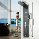 GobekUsa Dark Nickel Shower Panel with Hand shower, Tub Spout, and Massage System