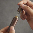 Modern dark wood espresso coffee stirrer – kitchen needle distributor by Decorbites