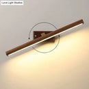 GobekUsa Dark Wood Nordic Linear Wall Sconce Bathroom LED Light with Acrylic Shade