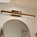GobekUsa Dark Wood Nordic Linear Wall Sconce Bathroom LED Light with Acrylic Shade