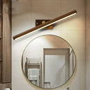 GobekUsa Dark Wood Nordic Linear Wall Sconce Bathroom LED Light with Acrylic Shade