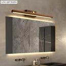 GobekUsa Dark Wood Nordic Linear Wall Sconce Bathroom LED Light with Acrylic Shade