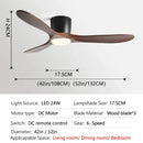 GobekUsa 52" Low Floor Fan Lights Wood Blade Remote Control Ceiling Fan Strong Winds