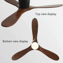 GobekUsa 52" Low Floor Fan Lights Wood Blade Remote Control Ceiling Fan Strong Winds
