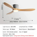 GobekUsa 52" Low Floor Fan Lights Wood Blade Remote Control Ceiling Fan Strong Winds
