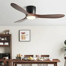 GobekUsa 52" Low Floor Fan Lights Wood Blade Remote Control Ceiling Fan Strong Winds