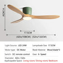 GobekUsa 52" Low Floor Fan Lights Wood Blade Remote Control Ceiling Fan Strong Winds