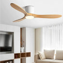 GobekUsa 52" Low Floor Fan Lights Wood Blade Remote Control Ceiling Fan Strong Winds