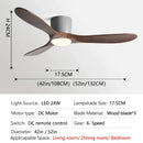 GobekUsa 52" Low Floor Fan Lights Wood Blade Remote Control Ceiling Fan Strong Winds
