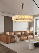 GobekUsa Brass Marble Ceiling Chandelier: Modern Living Room Dining Table Hanging Lamp
