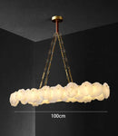 GobekUsa Brass Marble Ceiling Chandelier: Modern Living Room Dining Table Hanging Lamp