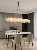 GobekUsa Brass Marble Ceiling Chandelier: Modern Living Room Dining Table Hanging Lamp
