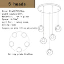 GobekUsa Bubble LED Chandelier: Modern Art Glass Ball Lighting for Home, Hotel, Hallway